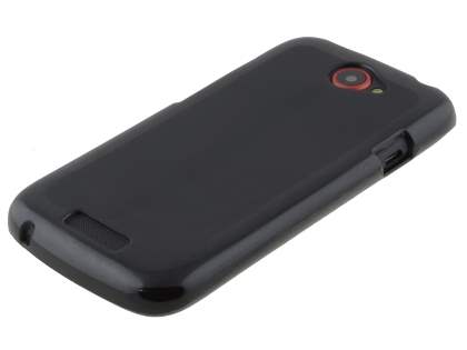 Frosted TPU Case for HTC One S - Classic Black