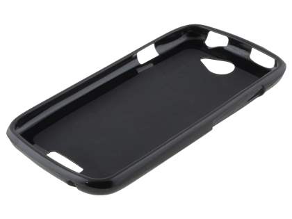 Frosted TPU Case for HTC One S - Classic Black