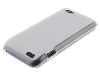 Frosted TPU Gel Case for HTC One V - Frosted White