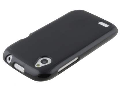 Frosted TPU Gel Case for HTC Desire X T328e - Classic Black