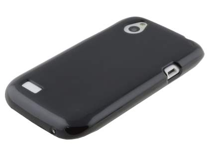 Frosted TPU Gel Case for HTC Desire X T328e - Classic Black