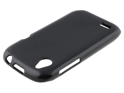 Frosted TPU Gel Case for HTC Desire X T328e - Classic Black