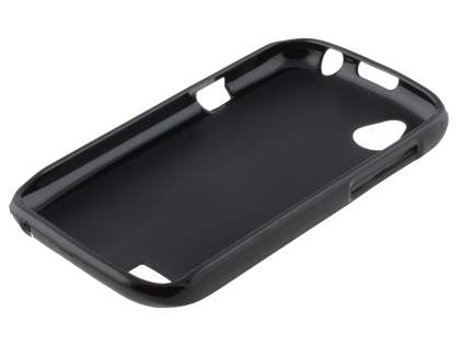 Frosted TPU Gel Case for HTC Desire X T328e - Classic Black