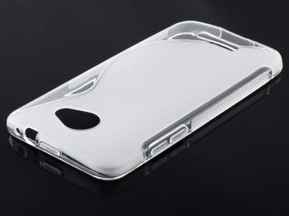 HTC Butterfly Wave Case - Frosted Clear/White