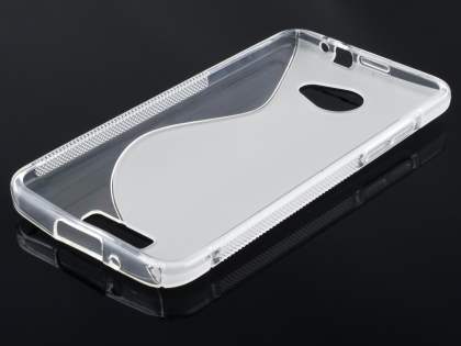 HTC Butterfly Wave Case - Frosted Clear/White
