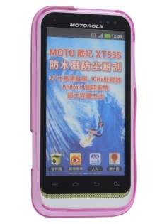 Frosted TPU Case for Motorola DEFY XT535 - Frosted Pink