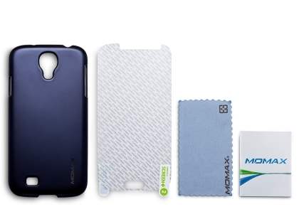 MOMAX Ultra-Thin Metallic Case for Samsung I9500 Galaxy S4 - Metallic Dark Blue