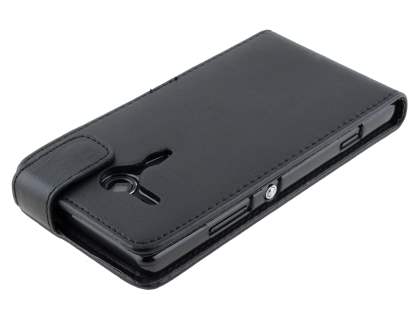Sony Xperia SP M35 Synthetic Leather Flip Case - Classic Black