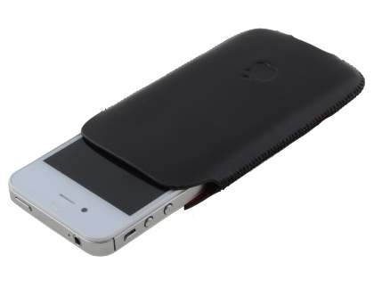 Genuine Leather Slide-in Case for iPhone 4S/4 - Black