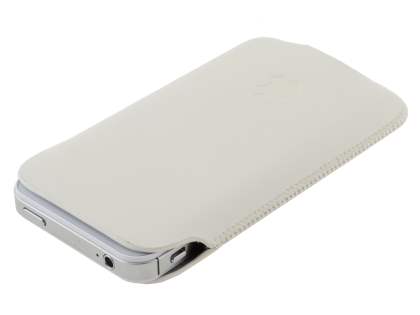 Genuine Leather Slide-in Case for iPhone 4S/4 - White