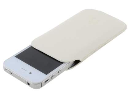 Genuine Leather Slide-in Case for iPhone 4S/4 - White