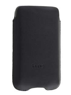 Genuine Leather Slide-in Case for HTC Desire HD - Black Leather Slide-in Case
