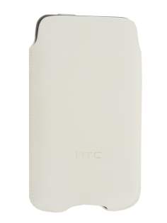 Genuine Leather Slide-in Case for HTC Desire HD - White Leather Slide-in Case
