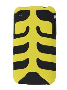 Two Piece Back Case for iPhone 3G/3GS - Yellow/Black Dual-Design Case