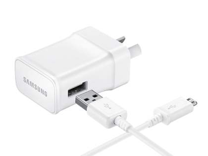 Genuine Samsung 2A/10W AC USB-A Charger with 1.5m Micro USB cable - White AC Wall Charger