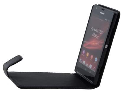 Sony Xperia SP M35 Synthetic Leather Flip Case - Classic Black