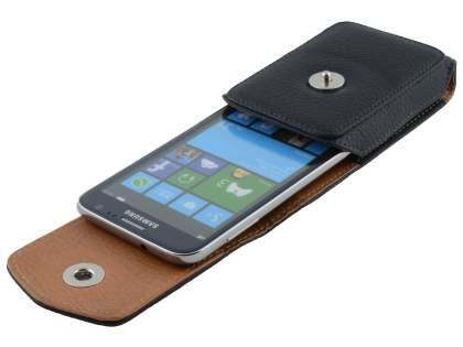 Textured Synthetic Leather Vertical Belt Pouch for Samsung