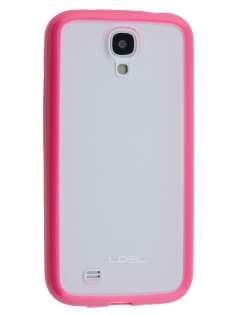 Dual-Design Case for Samsung Galaxy S4 I9500 - Pink/Frosted Clear Dual-Design Case