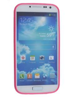 Dual-Design Case for Samsung Galaxy S4 I9500 - Pink/Frosted Clear