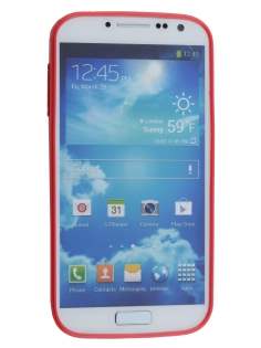 Dual-Design Case for Samsung Galaxy S4 I9500 - Red/Frosted Clear