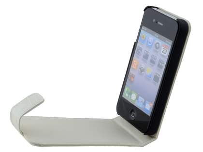 TS-CASE Crocodile Pattern Genuine Leather Flip Case for iPhone 4S/4 - Pearl White