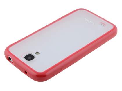 Dual-Design Case for Samsung Galaxy S4 I9500 - Red/Frosted Clear