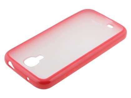 Dual-Design Case for Samsung Galaxy S4 I9500 - Red/Frosted Clear