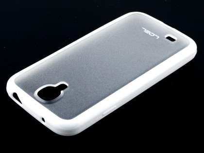 Dual-Design Case for Samsung Galaxy S4 I9500 - White/Frosted Clear