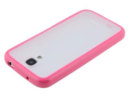 Dual-Design Case for Samsung Galaxy S4 I9500 - Pink/Frosted Clear