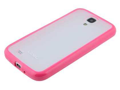 Dual-Design Case for Samsung Galaxy S4 I9500 - Pink/Frosted Clear