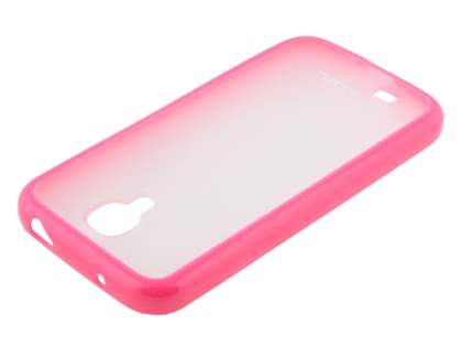 Dual-Design Case for Samsung Galaxy S4 I9500 - Pink/Frosted Clear