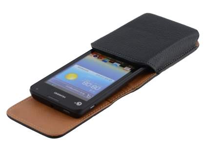 Textured Synthetic Leather Vertical Belt Pouch for Huawei Ascend Y300