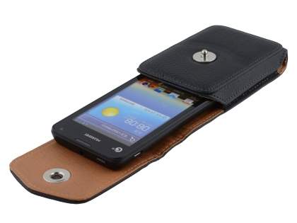 Textured Synthetic Leather Vertical Belt Pouch for Huawei Ascend Y300