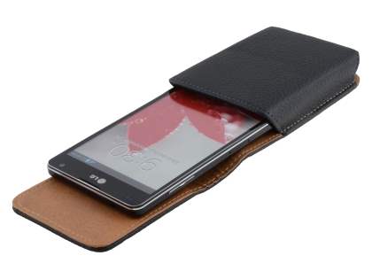 Textured Synthetic Leather Vertical Belt Pouch for LG Optimus G E975
