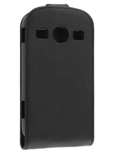 Synthetic Leather Flip Case for Samsung S7710 Galaxy Xcover 2 - Classic Black