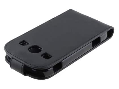Synthetic Leather Flip Case for Samsung S7710 Galaxy Xcover 2 - Classic Black