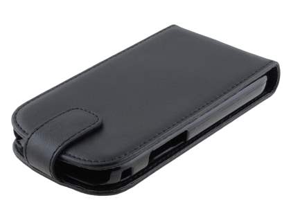 Synthetic Leather Flip Case for Samsung S7710 Galaxy Xcover 2 - Classic Black