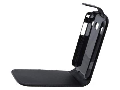 Synthetic Leather Flip Case for Samsung S7710 Galaxy Xcover 2 - Classic Black