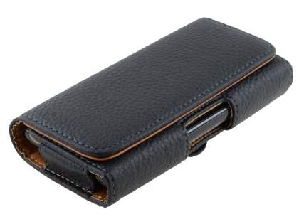 Textured Synthetic Leather Belt Pouch for LG Optimus F5 P875 - Classic Black