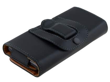 Smooth Synthetic Leather Belt Pouch for LG Optimus F5 P875 - Classic Black