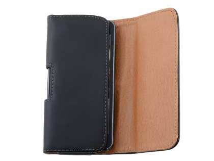 Smooth Synthetic Leather Belt Pouch for LG Optimus F5 P875 - Classic Black