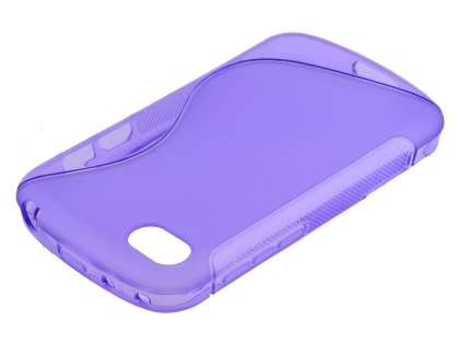 Wave Case for BlackBerry Q10 - Frosted Purple/Purple Soft Cover