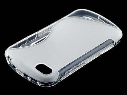 Wave Case for BlackBerry Q10 - Frosted Clear/Clear Soft Cover