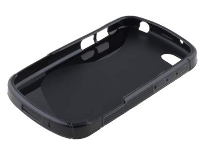 Wave Case for BlackBerry Q10 - Frosted Black/Black