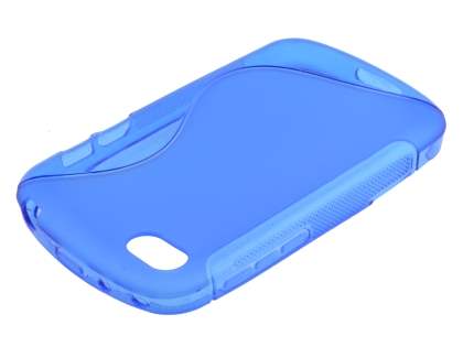 Wave Case for BlackBerry Q10 - Frosted Blue/Blue Soft Cover