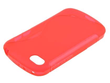 Wave Case for BlackBerry Q10 - Frosted Red/Red Soft Cover