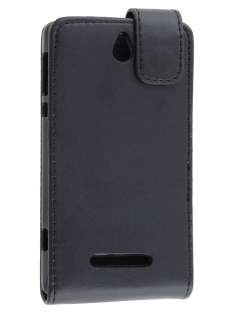 Sony Xperia E Synthetic Leather Flip Case - Classic Black Sony Xperia E Synthetic Leather Flip Case - Classic Black