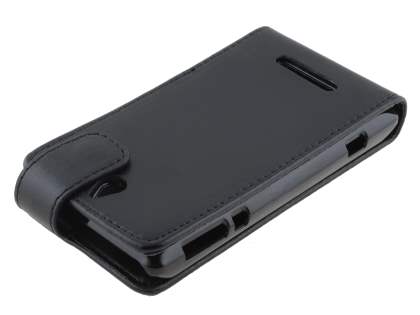 Sony Xperia E Synthetic Leather Flip Case - Classic Black