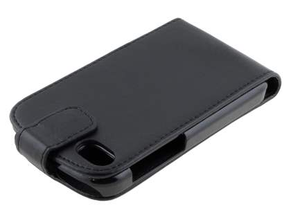 Synthetic Leather Flip Case for BlackBerry Q10 - Classic Black