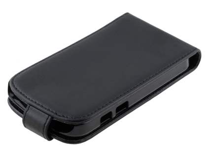 Synthetic Leather Flip Case for BlackBerry Q10 - Classic Black